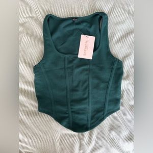 Corset like sleeveless shirt